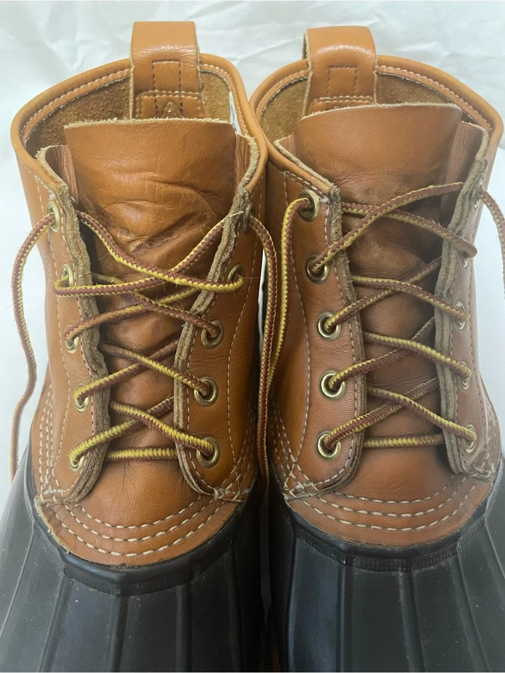 Vintage 1970s L.L. Bean Men’s Two-Tone Brown Waterproof Duck Boots